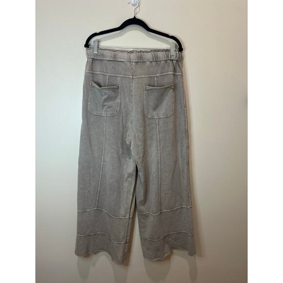 Easel Sz L Mineral Wash Knit Cargo Pants Mushroom Beige Comfy GREAT! - Picture 6 of 7